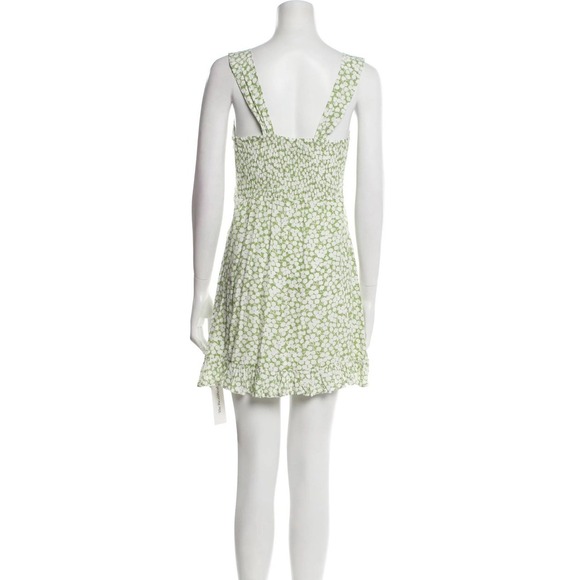 FAITHFULL THE BRAND Kate Upton Lou Lou Mini Dress Avocado Green Bella Floral 4 - Picture 4 of 13
